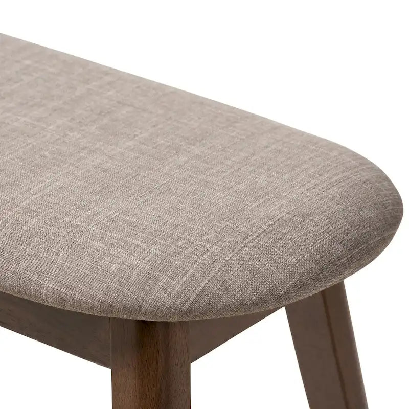 Mid-Century Fabric Upholstered Bench by