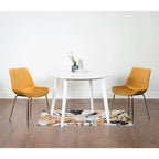 Aufurr Contemporary 3-Piece Dining Set, White Round Table and 2 Chairs