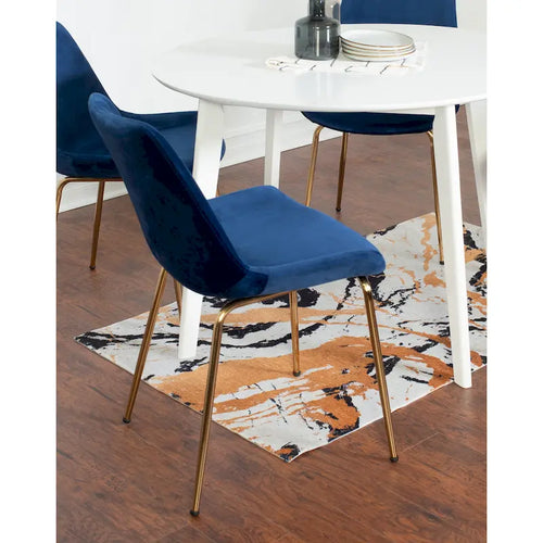Aufurr Contemporary 3-Piece Dining Set, White Round Table and 2 Chairs