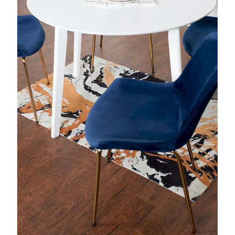 Aufurr Contemporary 3-Piece Dining Set, White Round Table and 2 Chairs