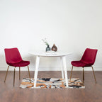 Aufurr Contemporary 3-Piece Dining Set, White Round Table and 2 Chairs