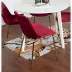 Aufurr Contemporary 3-Piece Dining Set, White Round Table and 2 Chairs