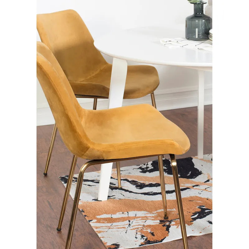 Aufurr Contemporary 3-Piece Dining Set, White Round Table and 2 Chairs