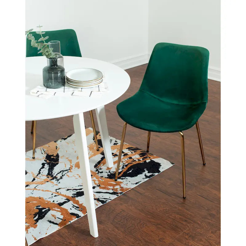 Aufurr Contemporary 3-Piece Dining Set, White Round Table and 2 Chairs