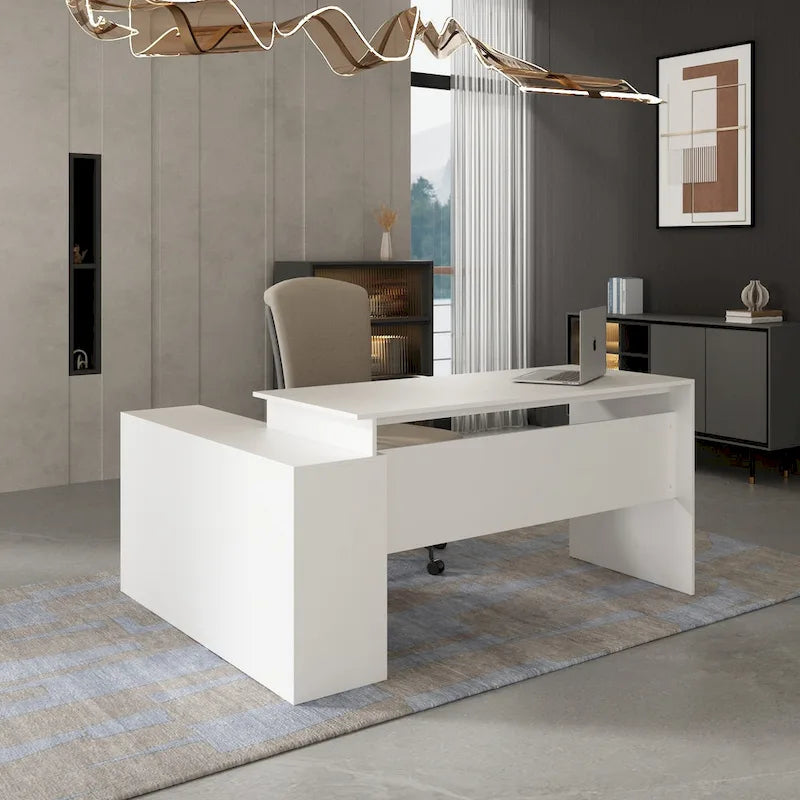 Computer Desk L-Shaped Corner Desk Workstation Reversible