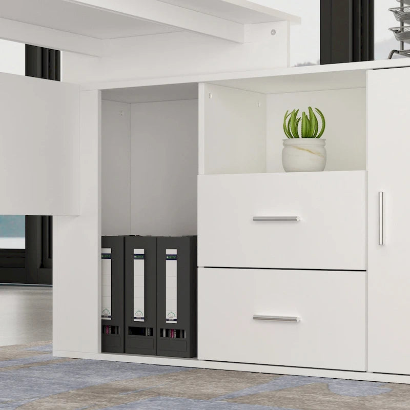 Computer Desk L-Shaped Corner Desk Workstation Reversible