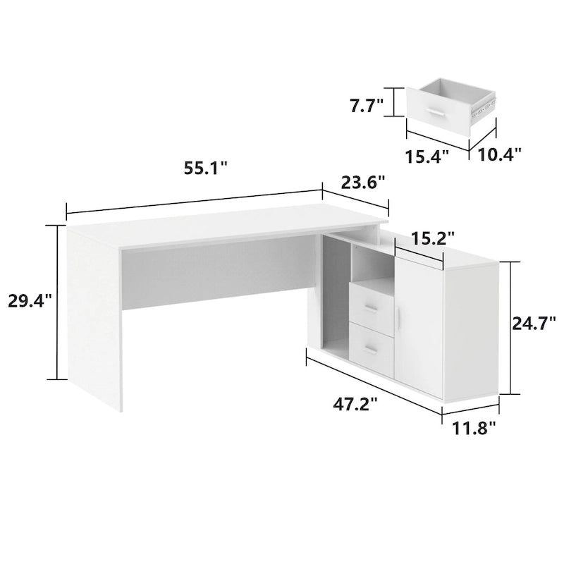 Computer Desk L-Shaped Corner Desk Workstation Reversible