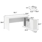 Computer Desk L-Shaped Corner Desk Workstation Reversible