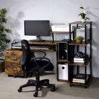 Wooden Computer Desk with Keyboard Tray