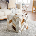 Cattle Range Leather Cowhide Cube Pouf Ottoman