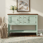 Multi-Color Retro Console Table with Drawers & Cabinets