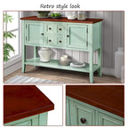 Multi-Color Retro Console Table with Drawers & Cabinets
