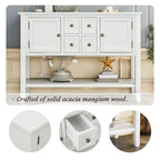 Multi-Color Retro Console Table with Drawers & Cabinets
