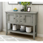 Multi-Color Retro Console Table with Drawers & Cabinets