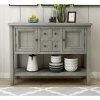Multi-Color Retro Console Table with Drawers & Cabinets