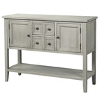 Multi-Color Retro Console Table with Drawers & Cabinets