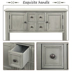 Multi-Color Retro Console Table with Drawers & Cabinets
