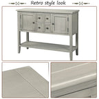 Multi-Color Retro Console Table with Drawers & Cabinets