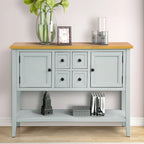 Multi-Color Retro Console Table with Drawers & Cabinets