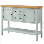 Multi-Color Retro Console Table with Drawers & Cabinets