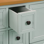 Multi-Color Retro Console Table with Drawers & Cabinets