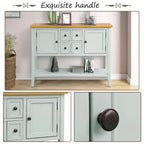 Multi-Color Retro Console Table with Drawers & Cabinets