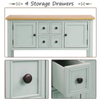 Multi-Color Retro Console Table with Drawers & Cabinets