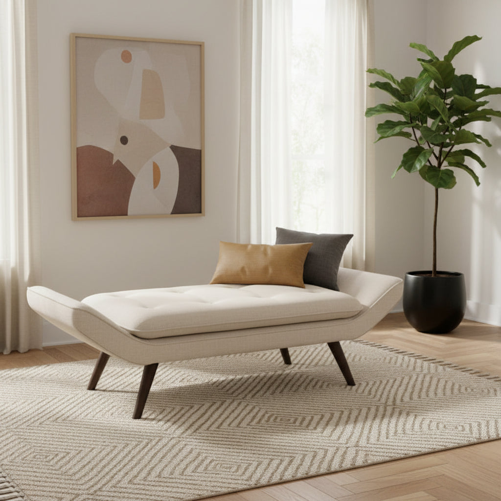Newcastle Fabric Tufted Bench