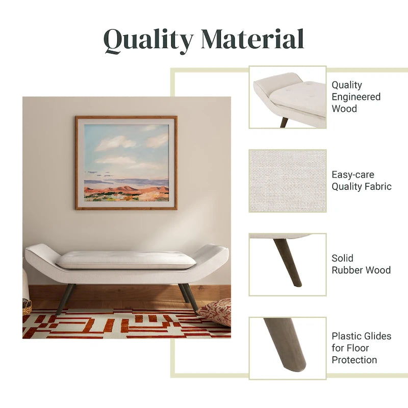 Newcastle Fabric Tufted Bench