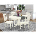  Dining Room Furniture Set- an Oval Kitchen Table and Wooden Seat Dining Chairs, Linen White(Pieces Option)