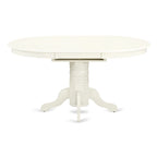 Dining Room Furniture Set- an Oval Kitchen Table and Wooden Seat Dining Chairs, Linen White(Pieces Option)