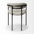 Parker Beige Fabric Seat With Gun Metal Gray Metal Frame Dining Chair - 21.5L x 21.1W x 28.7H