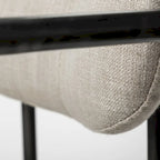 Parker Beige Fabric Seat With Gun Metal Gray Metal Frame Dining Chair - 21.5L x 21.1W x 28.7H