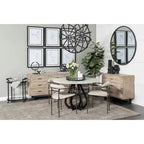 Parker Beige Fabric Seat With Gun Metal Gray Metal Frame Dining Chair - 21.5L x 21.1W x 28.7H