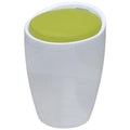  Stool White and Green Faux Leather