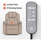 Large Power Lift Recliner Chair with Massage, Cup Holders, Extended Footrest, Fabric 7516