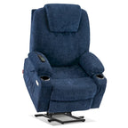 Large Power Lift Recliner Chair with Massage, Cup Holders, Extended Footrest, Fabric 7516
