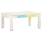  Coffee Table White 43.3x23.6x17.7 Solid Mango Wood