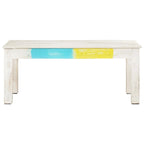 Coffee Table White 43.3x23.6x17.7 Solid Mango Wood