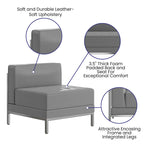 Contemporary LeatherSoft Middle Chair - 28W x 28.75D x 27.25H