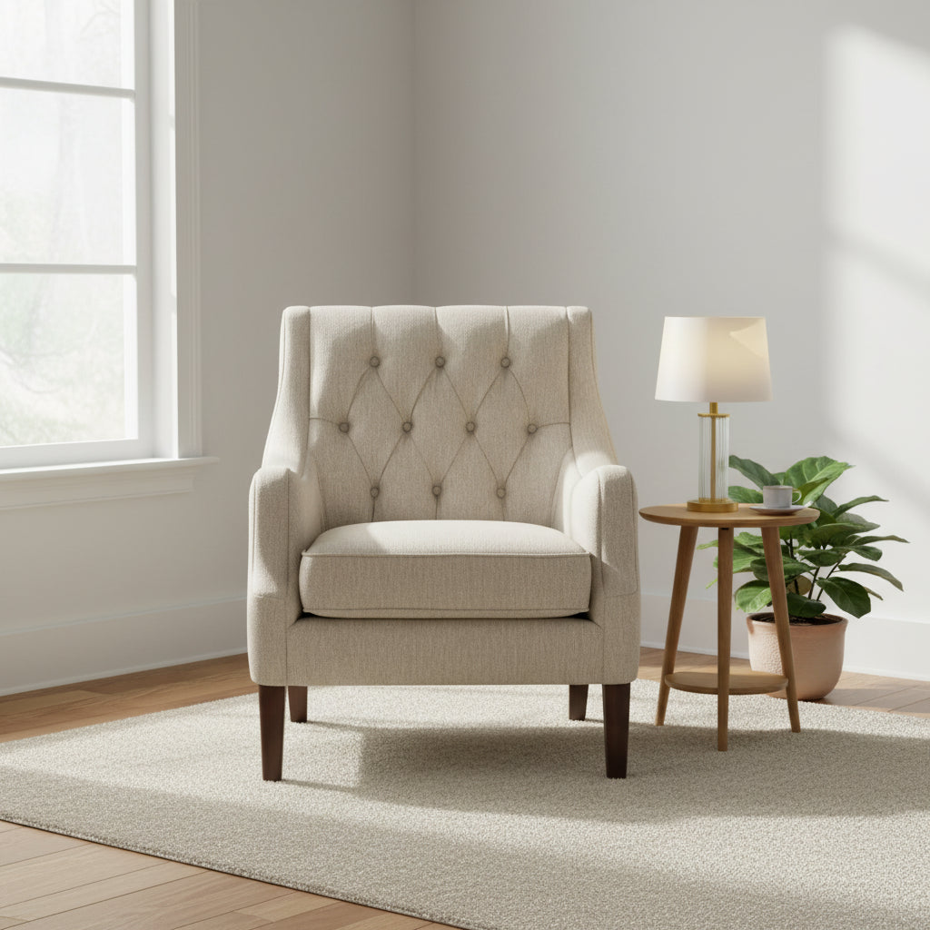 Button Tufted Accent Chairfor Living Room Bedroom Studio,Living Room Chairs Comfy Reading