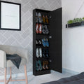 Shoe Rack Chimg, Mirror, Five Interior Shelves, Single Door Cabinet, White Finish