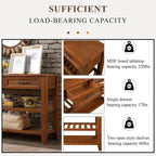 Console Sofa Table with 2 Storage Drawers and 2 Tiers Shelves, 42 Wood Buffet Sideboard for Room Kitchen Entryway Hallway