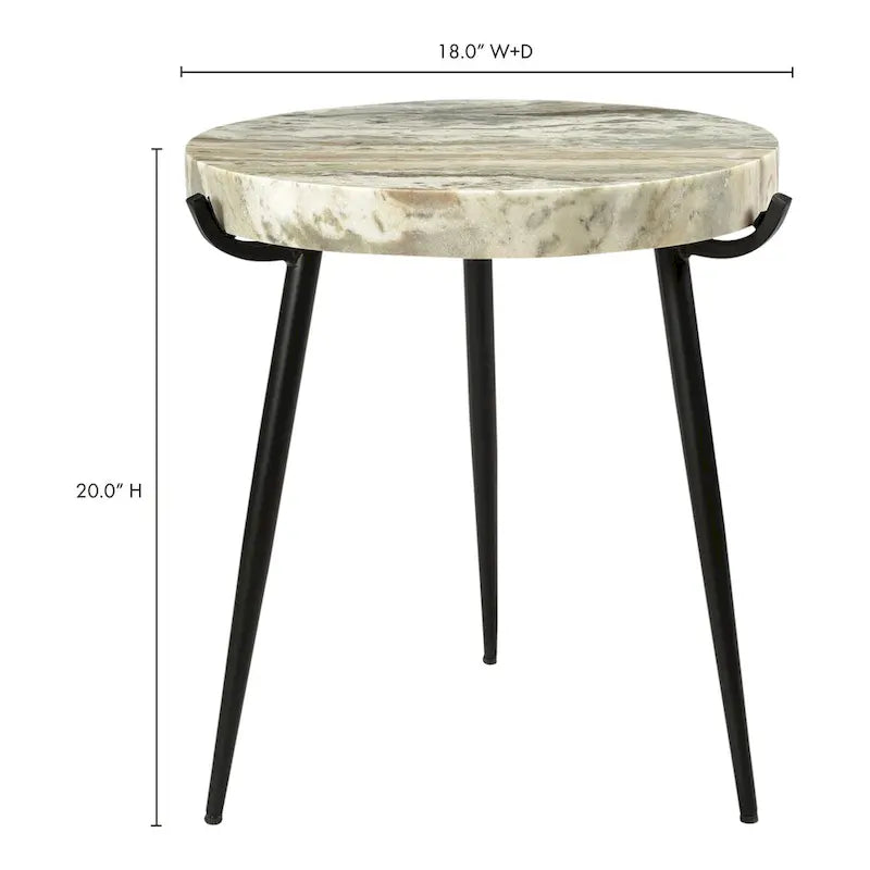 Modern Marble Top Accent Table - 18W x 18D x 20H
