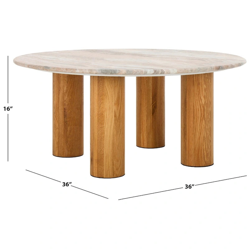  Couture Tylee Round Marble Coffee Table - 36Wx36Dx16H